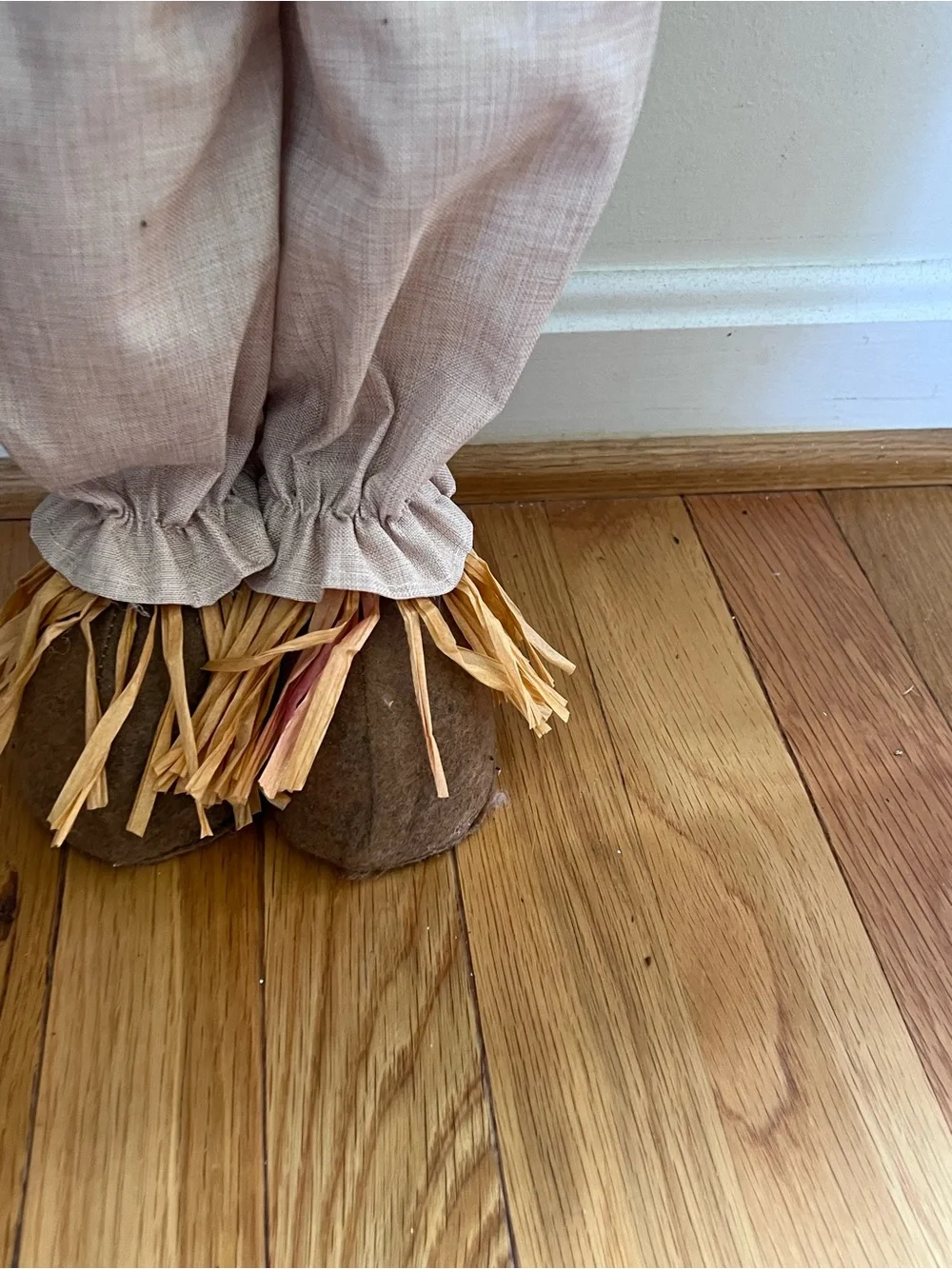 Fall Harvest Scarecrow girl Decor - Beige & Orange